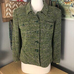 Saks Fifth Avenue Olive Tweed Blazer